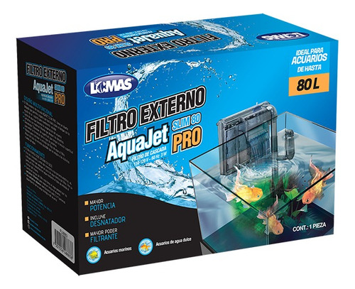 Filtro Externo De Cascada Aquajet Slim Pro 80 Litros Pecera