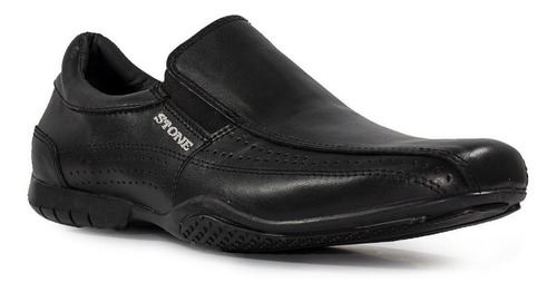 Zapato Mocasín Clásico Stone Madison De Cuero Vacuno Negro Diseño Liso 45 Ar Para Adultos - Hombre