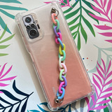 Funda Transp Con Cadena Multicolor Para Redmi Note 10 10s 