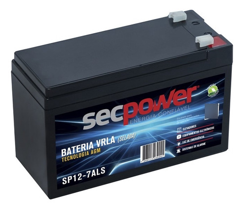Bateria Secpower12v 7ah Vrla Selada -nobreak Alarme