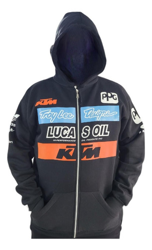 Buzo Honda Gama Lucas Oil Campera Con Capucha Top Racing