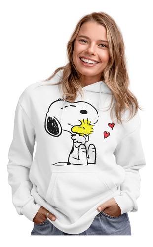 Poleron Dama Snoopy Charlie Brown Peanuts Algodon Estam