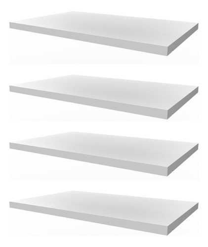 Kit 4 Prateleiras 30x15 Branco Mdf  Suporte Invisivel 30154