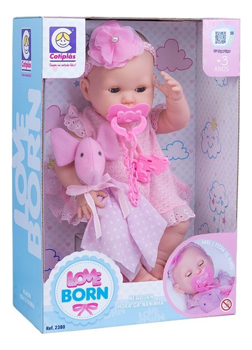 Boneca Love Born Hora Da Naninha Abre E Fecha Os Olhinhos Cotiplas