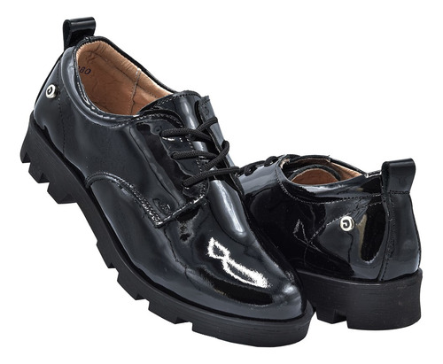 Zapato Dama Dogi 2806 Piel Charol Negro Con Arco 22 Al 26