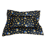 Cama Para Mascota Color Negro Mediana Estampado De Minions. Diseño Minions Y Bananas