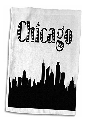 Toalla 3d Rose Chicago City Skyline, 15  X 22 