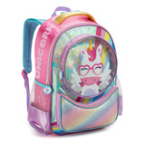 Mochila Infantil Escolar De Costa Unicórnio Menina 3d Grande