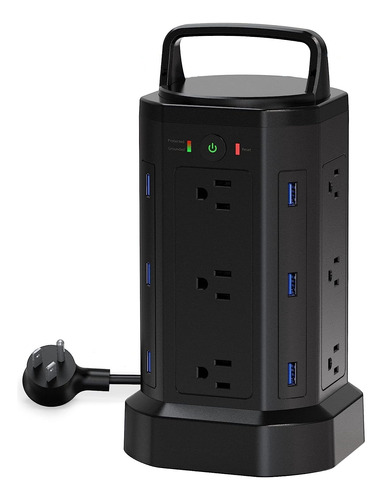 Multitóma Retráctil Torre / 12 Salidas Ca /6 Usb / 6.5 Pies