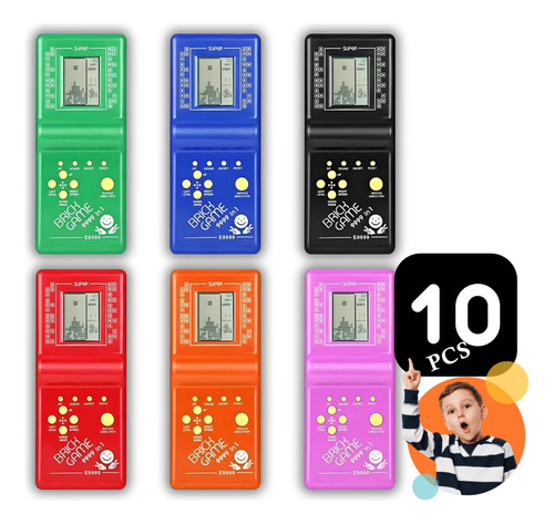 Kit 10 Vídeo Game Mini Console Portátil Volante Super Retrô