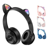 Auriculares Inalámbrico Bluetooth Ear Cat Orejas Gato Luz Fm