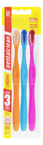 Cepillo De Dientes Dentalclean Basic Color Medio X 3 Unidades