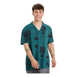 Camisa Hombre Guayabera Verde Oscuro Fashion's Park