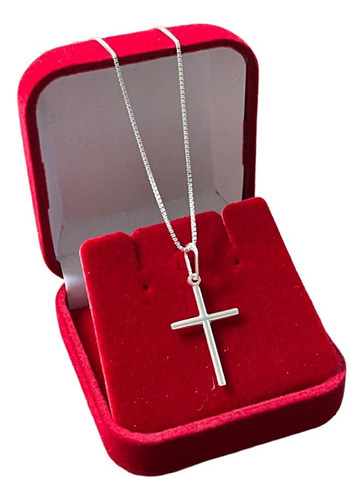 Cordão De Prata Masculina 925 70cm Fina Pingente Crucifixo  