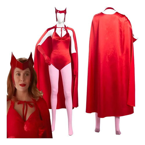 Wanda Vision Scarlet Witch Disfraz De Cosplay Para Mujer