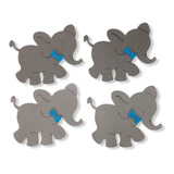 Figura De Elefantes Baby Shower En Fomi Tamaño Mediano Azul