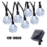 Guirnalda 100 Luces Led Solares Impermeables 12m