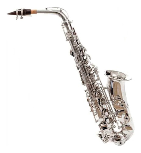 Saxofon Alto Eb Niquelado Silvertone Slsx010 Con Estuche