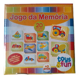 Jogo Da Memoria P/ Menino 20 Pecas Em Madeira - Toys&fun