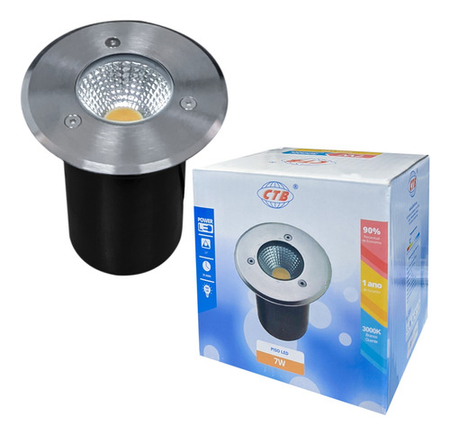 Ctb Spot Led 7w 560lm Ip67 Balizador De Solo Externo Bivolt