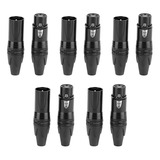 5 Pares De 3 Pines Xlr Audio Conector De Cañón Ne