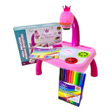 Mesa Projetora Infantil Dm Toys 24 Desenhos Canetas Caderno