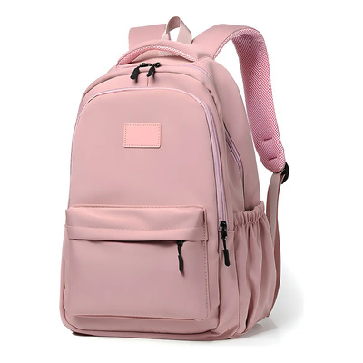 Mochila Escolar Impermeable de Poliester con 6 Bolsillos Frujia Color Rosa Liso 30L | Meses sin interés