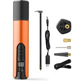 Mini Compresor Inflador Inalámbrico Recargable Usb Auto Bici Color Naranja Frecuencia 0