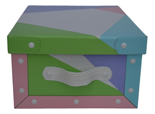 Caja Baulera Combinada Organizadora Mediana 39x30x18cm Unicornios