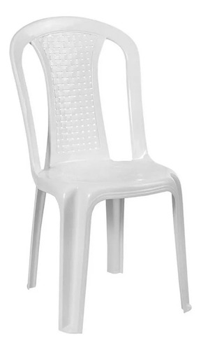 Silla Sin Brazos Vanyplas Plástico Bambú Blanco