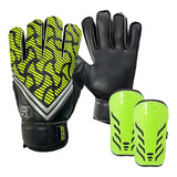 Kit Futebol Mirim - Luva Goleiro Infantil + Caneleira Kids