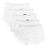 Paquete De 5 Boxer Hugo Boss Trunk Blanco Calzones Original