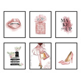 Glam Pink Fashion Wall Art Girls Room Decor Wall Pink G...