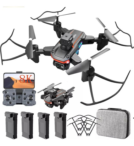 Mini Drone Hb Ky603 4 Pilas Con Cámara Hd Plateado 5.8ghz 4 Baterías