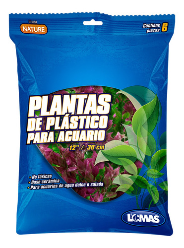 Lomas Planta Artificial De 30 Cms Para Acuarios - 6 Plantas