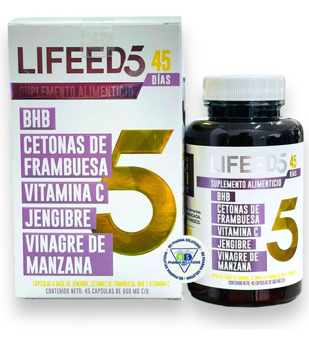 Lifeed5 Bhb, Cetonas De Frabuesa, Vitamina C C/45 Cáps