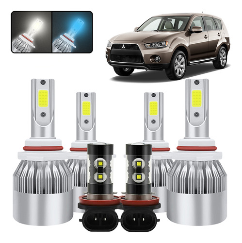 Kit De Focos Led 9005 9006 Para Mitsubishi Outlander 07-2013