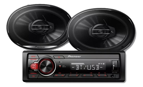 Etereo Pioneer Mvh-s215bt Bluetooth Usb + Parlantes 6x9