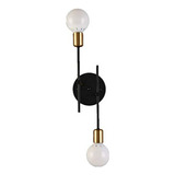 Lámpara De Pared Minimalista - Doble Luz Industrial Negra