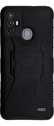 Funda Uso Rudo + Clip Para Zte Blade A52 Negro