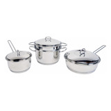 Set Batería Ollas De Cocina Golden Art Inoxidables 3 Piezas