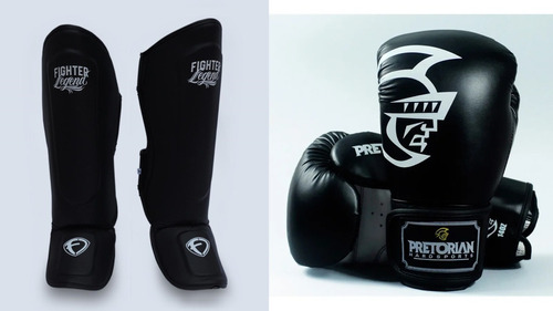 Paquete: Espinilleras Fighter Legend + Guantes Pretorian