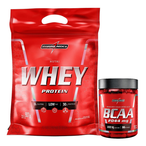 Combo Nutri Whey 900gr + Bcaa 90cps Brinde