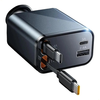 Cargador De Coche Retráctil, Cargador Rápido 4 En 1 Usb C Pa | Envío gratis