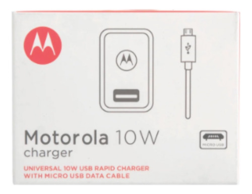 Cargador Ac Motorola Usb 10w Universal Con Cable  
