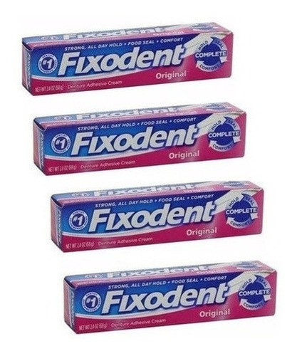 3x Fixodent 68g 100% Original (três Tubos Promoção