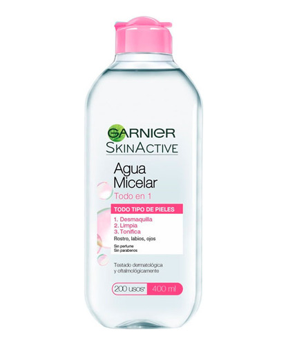 Agua Micelar Garnier Skin Active Todo En 1 400 Ml