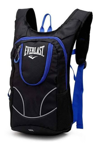 Mochila Running Deportiva Hidratación Everlast Correr Unisex Color Negro Diseño De La Tela Liso