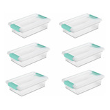 Set De 6 Cajas De Almacenamiento En Plástico Transparente