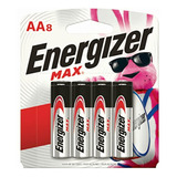 Energizer, Pilas Max Aa, Alcalinas, 8 Pilas, Negro/rojo